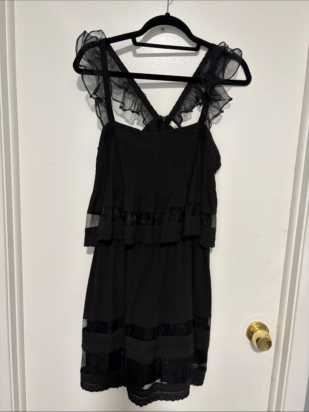 Black Ruffled Strap Sundress